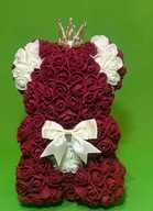 Miś z róż ( rękodzieło) prezent na Walentynki.