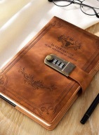 NOTATNIK BIZNESOWY z zamkiem szyfrowym, notes skórzany, zabytkowe, vintage