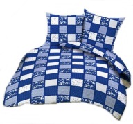 Pościel kora lux 140x200 + 1x50x60 guzik K 278-3 Patchwork nowy granat