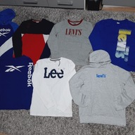 Zestaw 9 sztuk LEVIS REEBOK LEE FILA 164-170 jak nowe+nowe bluza bluzka