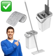 MOP OBROTOWY PŁASKI POJEMNE DWUKOMOROWE WIADRO SOLIDNY UNIWERSALNY | TEESA