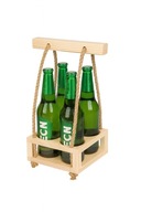 Drewniany wieszak na 4 piwa oryginalny prezent z naturalnego drewna