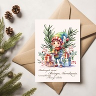 Kartka Świąteczna Bożonarodzeniowa – Boże Narodzenie – 'Elfik'