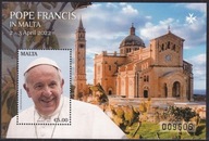 Malta 2022 Znaczki Bl 89 ** papież Franciszek wizyta