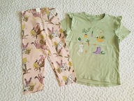 Cool Club legginsy w tygryski nowe i bluzka zielona roz 134-140