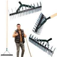 GRABIE DO WERTYKULACJI LIŚCI TRAWY TRAWNIKA METALOWE AERATOR Z TRZONKIEM