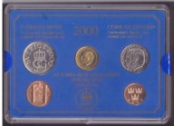 Szwecja - 2000 rok - zestaw rocznikowy - 4 monety + żeton - mennicze