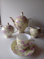 SERWIS DO KAWY HERBATY DLA SINGLA ŚRODEK STOŁU CIENKA PORCELANA ZIELONY