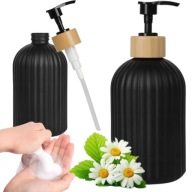 DOZOWNIK PODAJNIK DYSPENSER DO MYDŁA PŁYNU ŻELU 400ML CZARNY ATEST PZH