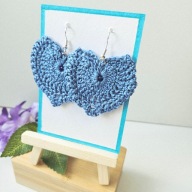 Kolczyki rękodzieło na szydełku serce