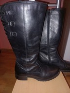 Kozaki 40 oficerki trapery skóra naturalna czarne jak nowe