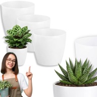 DONICZKA 6 SZTUKI DONICA BIAŁA PLASTIKOWA OSŁONA NA DONICZKĘ ŚR. 18CM 3,1L