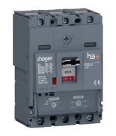 HAGER HHS063DC MCCB Wyłącznik mocy h3+ P160 3P 63A 25kA TM