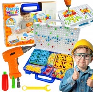 WKRĘTARKA WIERTARKA ZESTAW KONSTRUKCYJNY ŚRUBKI 3D ZESTAW MAJSTERKOWICZA