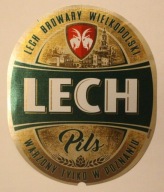 ETYKIETA LECH BROWARY WIELKOPOLSKI - LECH - Pils - WARZONY TYLKO W POZNANIU