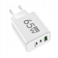 SZYBKA ŁADOWARKA 65W GaN ŁADOWARKA SIECIOWA 1X- USB-A 2X- USB-C