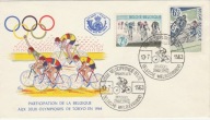 Olimpiada Tokio 1964 - FDC Belgia Federacja rowerowa