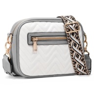 Szara pikowana torebka typu crossbody dla kobiet z regulowanym paskiem