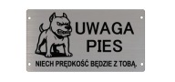 Tabliczka uwaga pies Amstaff pitbull band dog duży wybór