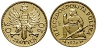 20 ZŁOTYCH 1924 KLĘCZĄCY RYCERZ- 240 LAT MENNICY POLSKIEJ (217)