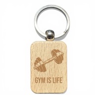 Breloczek Gym Is Life Siłownia Fitness Hantla Prezent Grawer Drewno