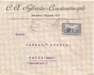 TURCJA -POSTES OTTOMANES -STAMBOUL -koperta firmowa -obieg do NIEMCY