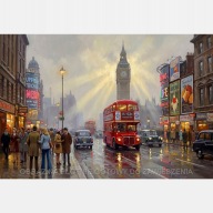 Londyn obraz na płótnie 55x80 czerwony autobus Big Ben ulica stare miasto
