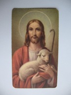 JEZUS PASTERZ KRAKÓW WAKSMUND PRYMICJE stary ŚW. OBRAZEK 1968