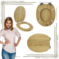 DESKA SEDESOWA DO WC WOLNOOPADAJĄCA UNIWERSALNA MDF DREWNO DĄB CRAFT ZŁOTY
