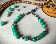 TISSAIA bransoletka kamienie naturalne agat zielony hematyt BlackberriesArt