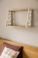 półka wisząca ażurowe boki i dwie drewniane półki