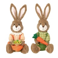 Króliki zające siedzące 45cm dekoracja ozdoba wielkanocna wiosenna 2 sztuki