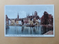 wolne miasto gdańsk; widok na stare miasto od strony motławy. danzig.