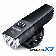Lampka rowerowa przednia CYCLAMI X7 1000lm USBC + akumulator 18650 2600mAh