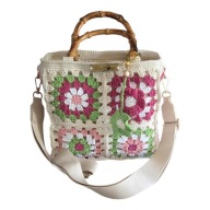 Torba szydełkowa shopper handmade podszewka zamykanie PREZENT DZIEŃ MAMY
