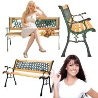 ŁAWKA OGRODOWA GO GARDEN METALOWA CZARNA Z OPARCIEM 120 CM X 49 CM