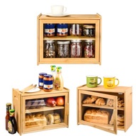 CHLEBAK BAMBUSOWY Z DESKĄ POJEMNIK NA ŻYWNOŚĆ PÓŁKA SZAFKA DO KUCHNI