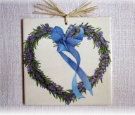 Robótkownia Kafelek obrazek 15x15 Kwiat Kwiaty Lawenda Serce z lawendy