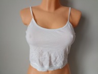 Śliczny biustonosz top bawełniany biały