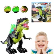 DINOZAUR T-REX INTERAKTYWNY ZIEJE PARĄ RYCZY CHODZI FIGURKI ZESTAW DUŻY