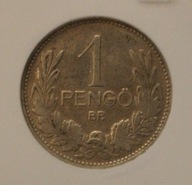 HUNGARY - WĘGRY - 1 PENGO 1927 BP. SREBRO, GRADING GCN XF45