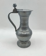 CYNA sygnowany STARY dzbanek dzban ozdobny z żołędziami CYNY 14cm