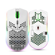 Mysz 2.4G do PC Bezprzewodowa Hexagon Areo HXSJ T66 z RGB Biała White PL