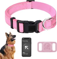 OBROŻA DLA PSA Z ETUI NA AIR TAG WODOODPORNA REGULOAWANA ODBLASKOWA - M