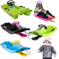 SANKI PLASTIKOWE Z OPARCIEM DLA DZIECI Z KIEROWNICĄ ŚLIZGACZ MOCNE POLSKIE