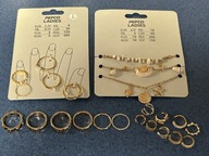 PEPCO ZŁOTE PIERŚCIONKI OBRĄCZKI ŁAŃCUSZKI NAUSZNICE - 24 SZT