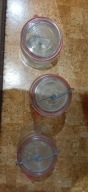 słoik typu Weck, 3 sztuki ,Rillenglas ankerglas, słoiki Prl,