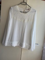 38 40 A wear kremowa bluzka koronka rękaw bufka