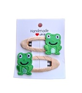 Spinki dla niemowląt dziewczynek żabki 2 szt. handmade