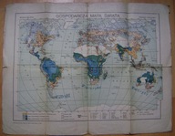 MAPA -GOSPODARCZA MAPA ŚWIATA -lata 30-te